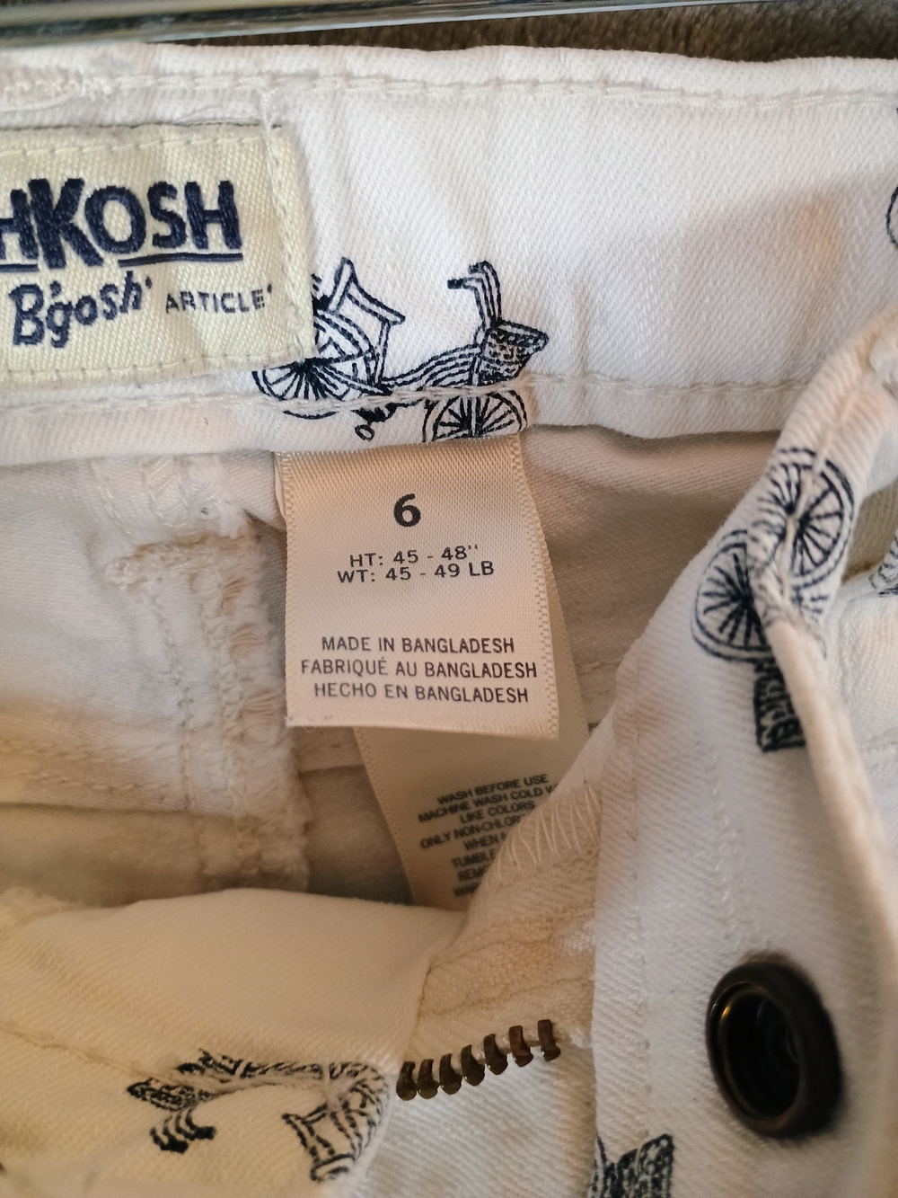 OshKosh B'gosh Girls Shorts with Navy Bike Print Size 6 - Picture 3 of 12